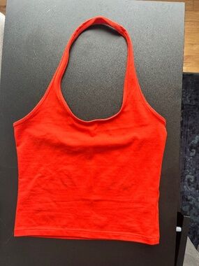 Organic Basics Orange Halter Top XS